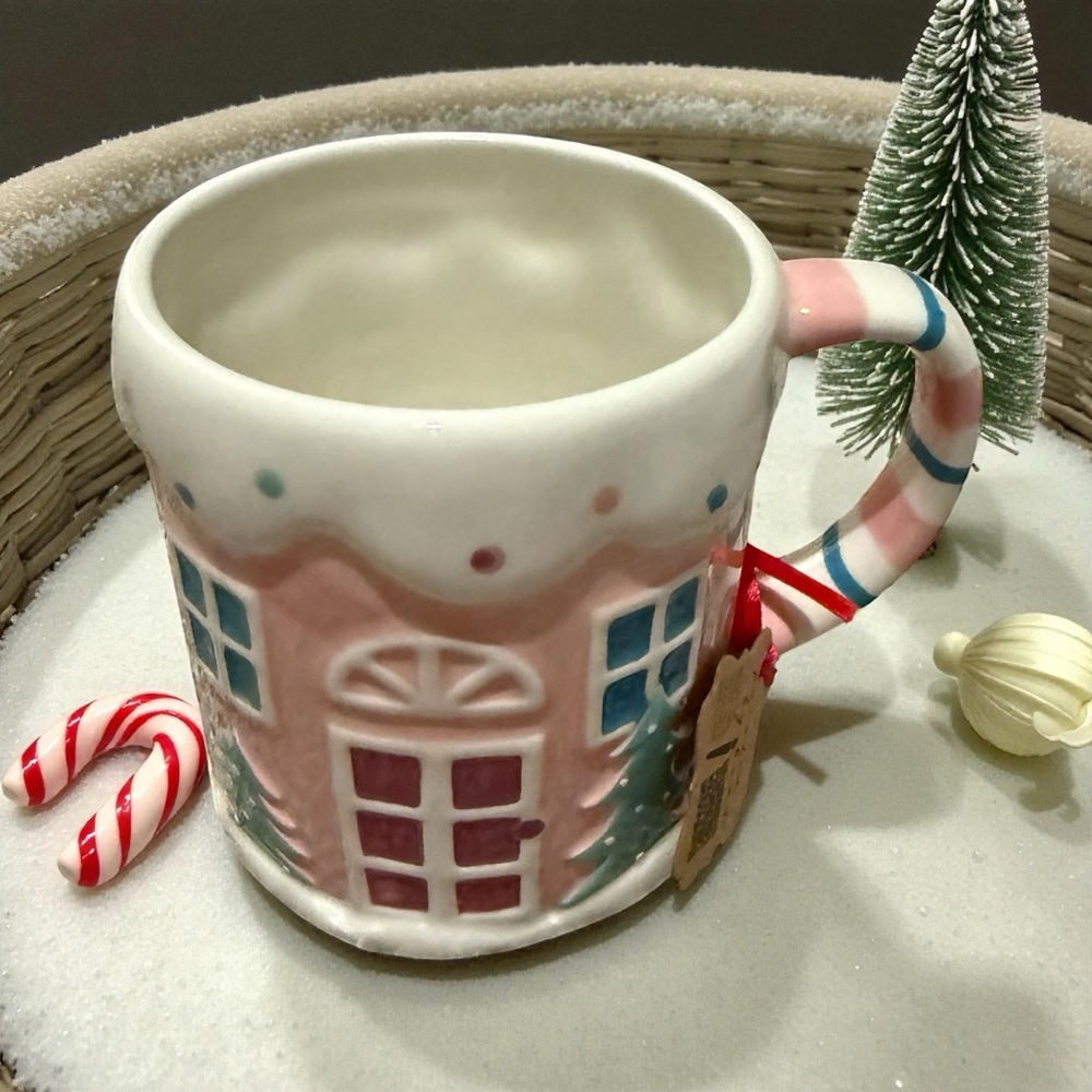 Festive Pink and White Mug